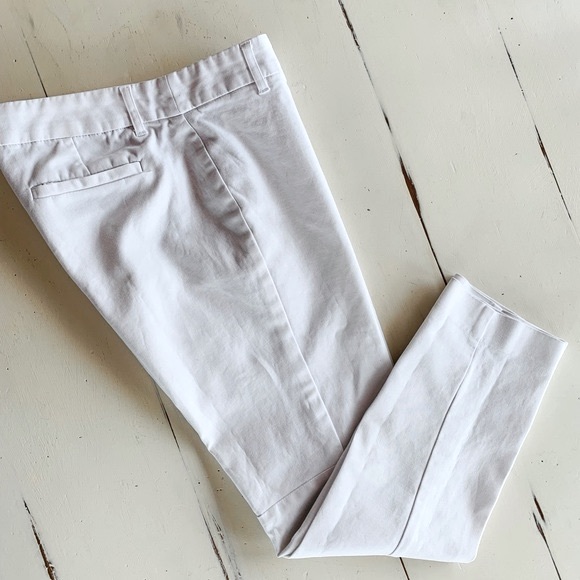 Willi Smith White Crop Pants - White Straight Leg Capris Pants - Size 4 - Picture 8 of 15